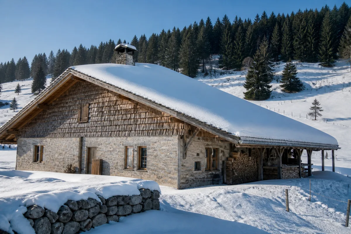 Charpente et toiture dans le Haut-Jura, la neige comme premier client